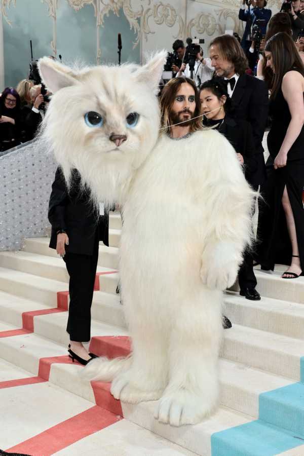 Jared Leto dressed ad Choupette at Met Gala 2023 (Photo: Jamie Mccarthy)