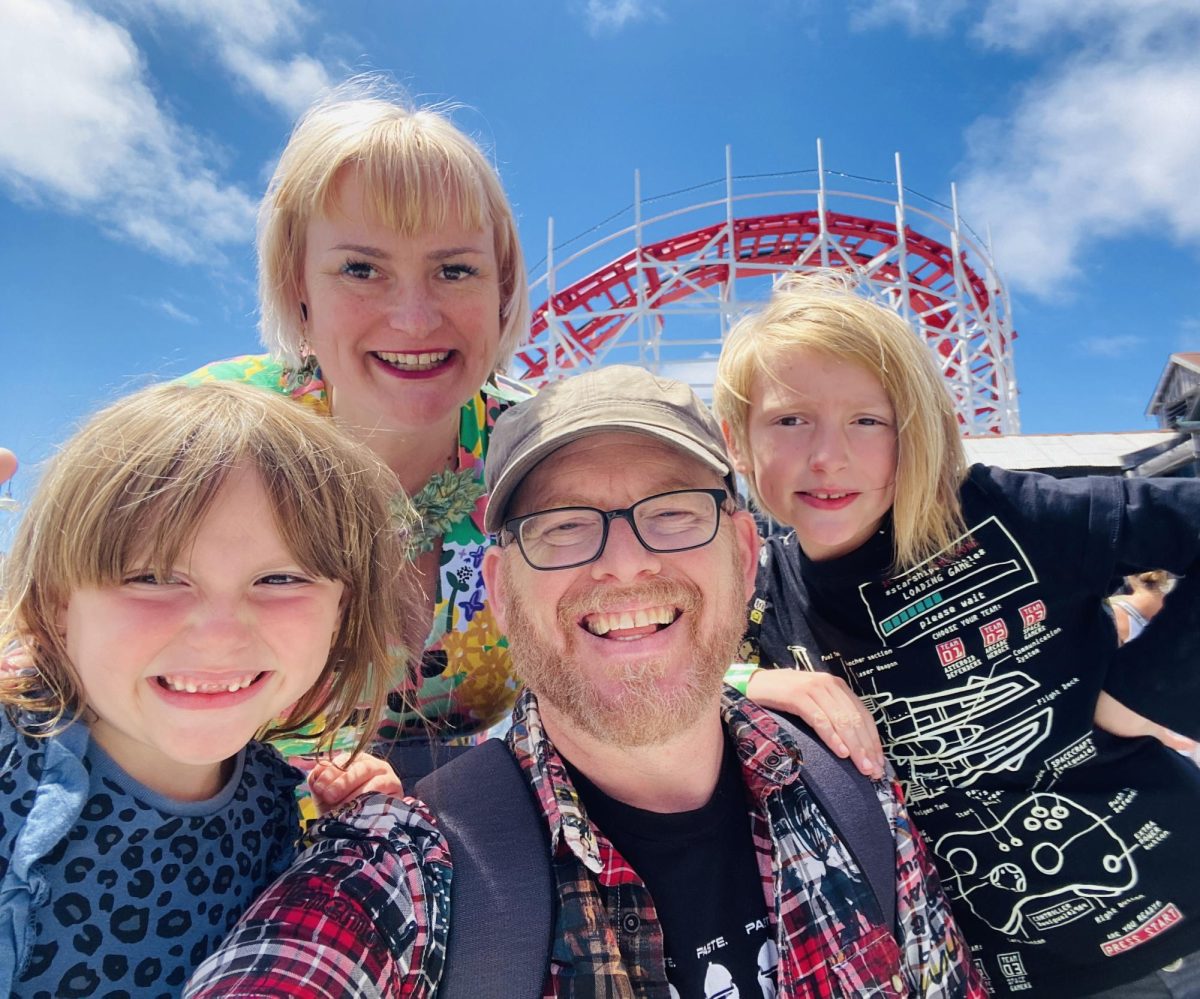 Ms. Adams on a family day excursion to the Santa Cruz Beach Boardwalk.