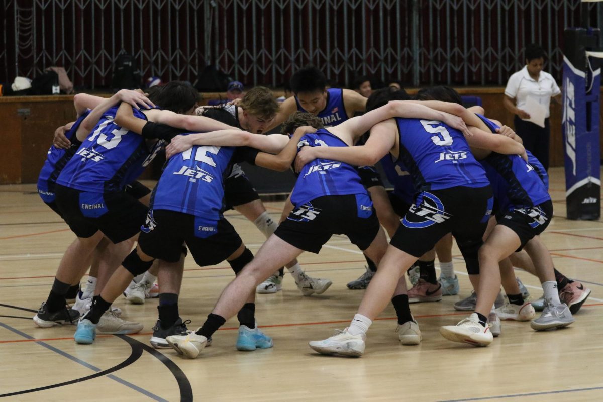 Senior Sam Smith leads team huddle in preparation for NCS playoff game versus Tamalpais High School on May 8, 2025.