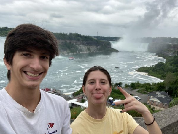 Ava Estilaei and her brother stop at Niagara Falls on the way up to Canada.