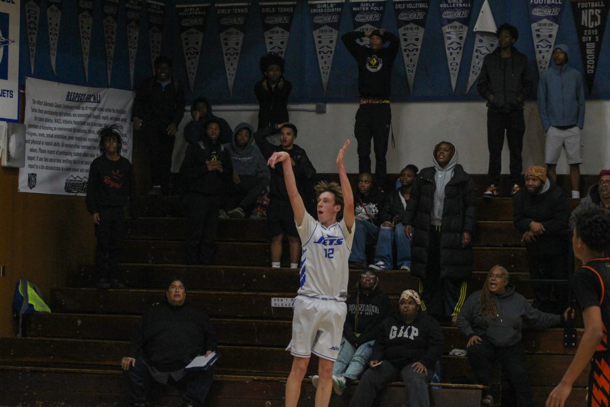 Sophomore Max Busch fires a game-winning three against McClymonds to defeat the Warriors 51-49.