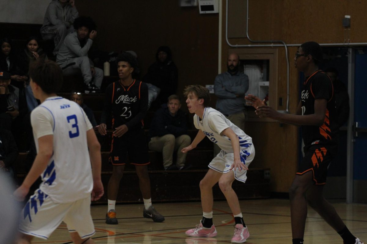 Sophomore Max Busch plays defense.