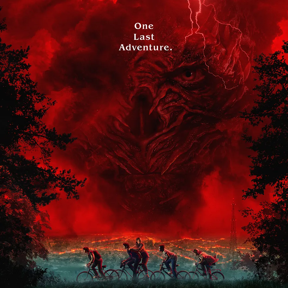 Stranger Things 5 poster created by Netflix, featuring the show's main characters 