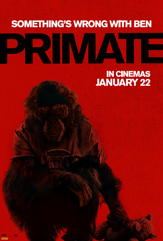 Movie poster for "Primate", movie released in Jan. 22, 2026.