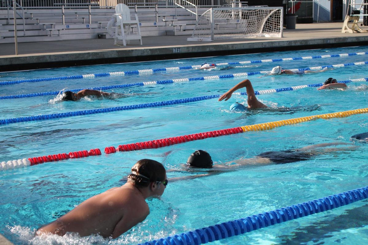 2025 Encinal swim team practices on Mar. 5, 2025.
