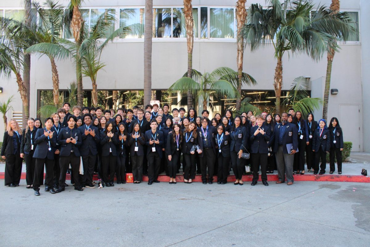 Encinal's 60 DECA members at the states competition in Anaheim, California March 2026.