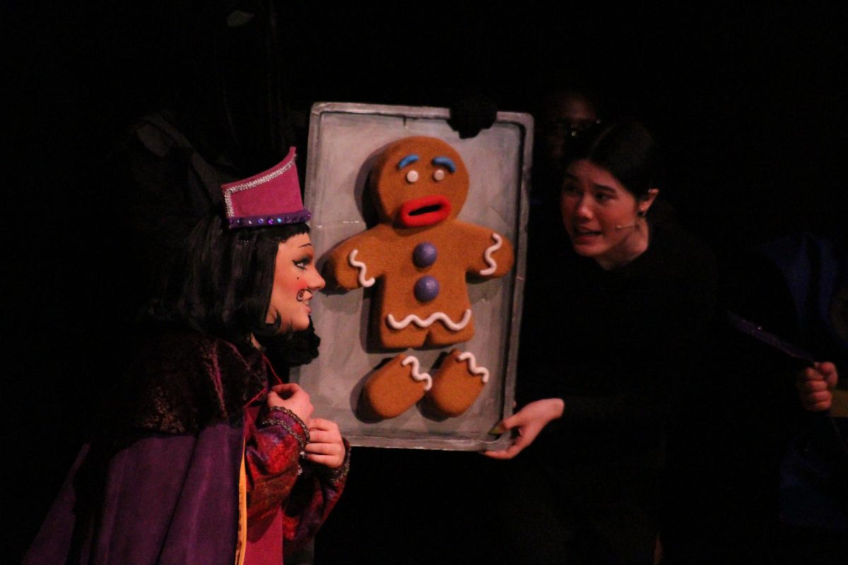 Ava Brandt and Delilah Schiraga perform onstage in the Encinal Gym on March 20, 2026.