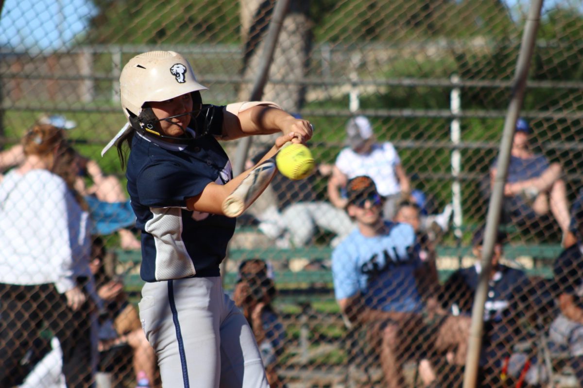Senior Kiely Wong hits the ball on March 24 against Acalanes.