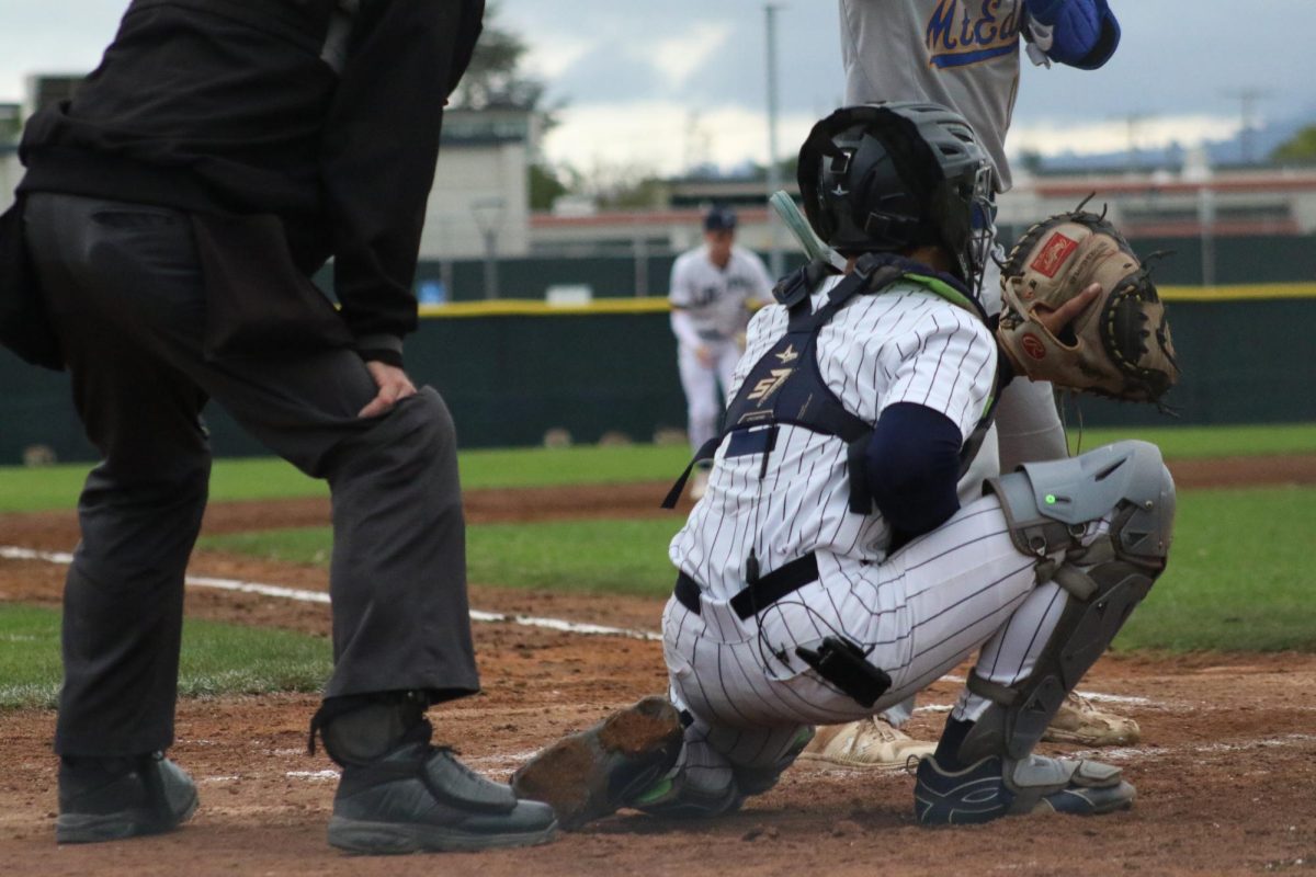 Otenbriet plays catcher against Mt. Eden on April 1, 2026 during a Jets 11-0 win.