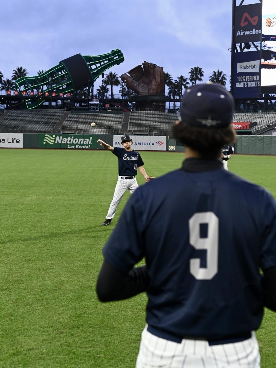 Junior Duncan Bauer warms up before the game at Oracle Park on May 2, 2026.