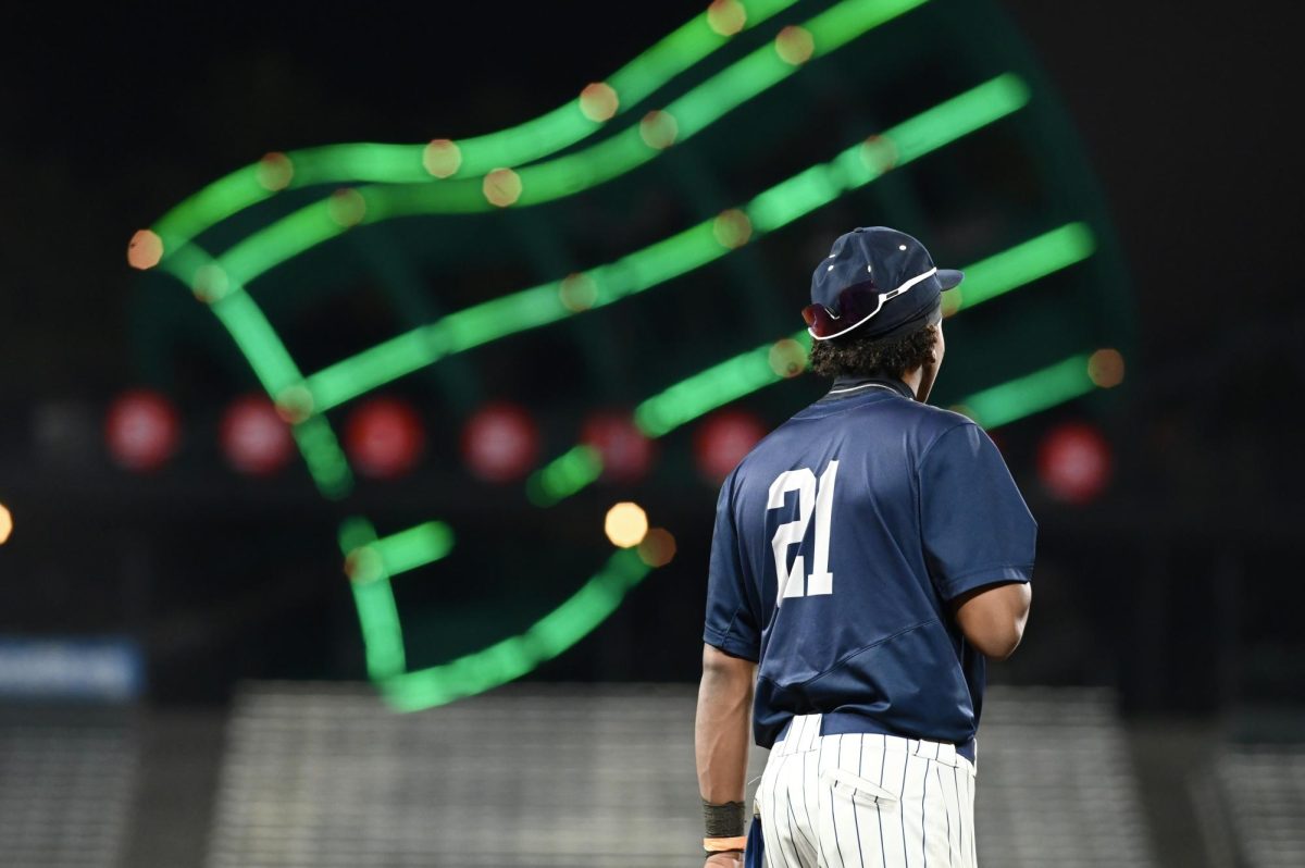 Freshmen Enzi Yaw-Otieku looks into the distance at Oracle Park on May 2, 2026.